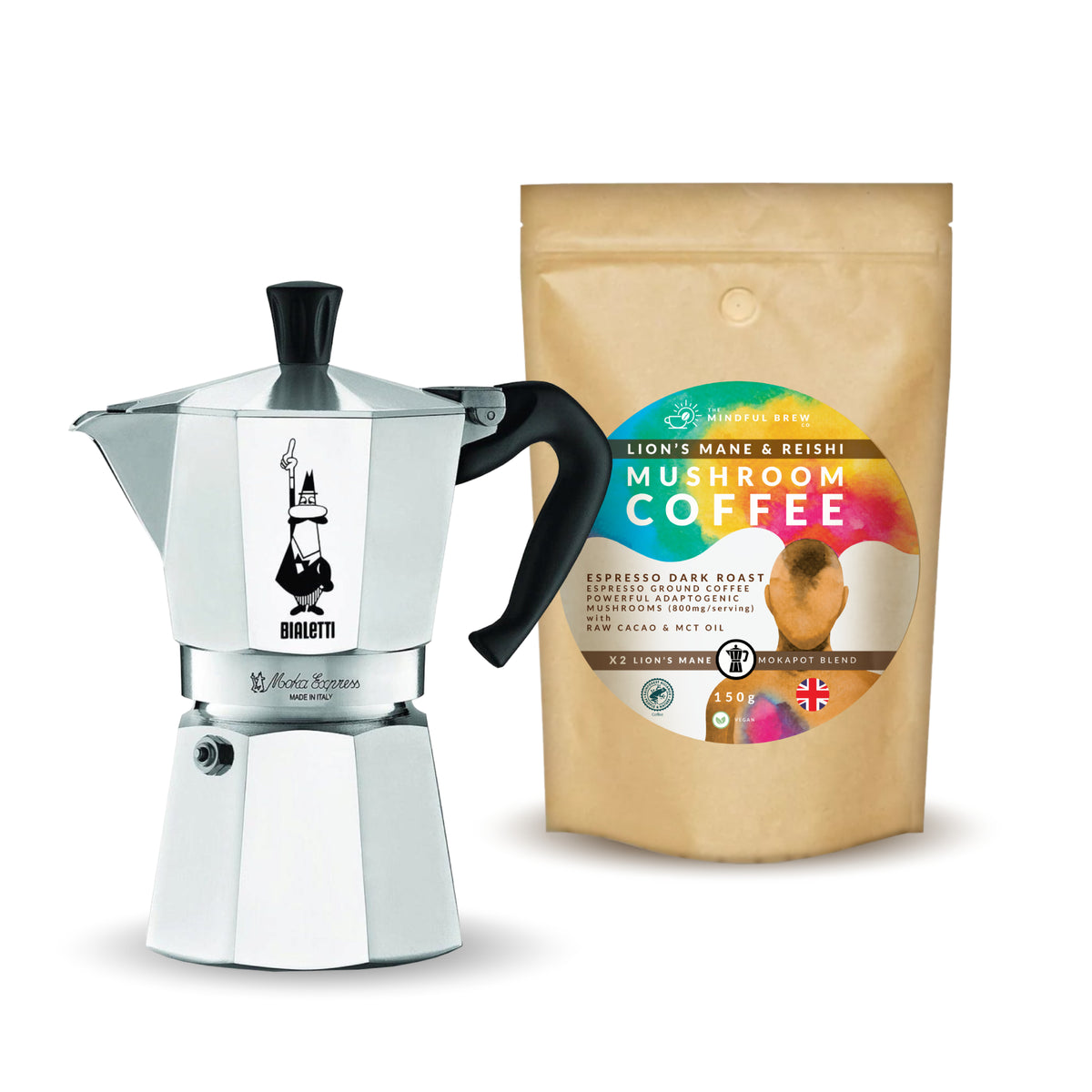 The Mindful Moka Set – Bialetti & Mushroom Coffee Bundle 